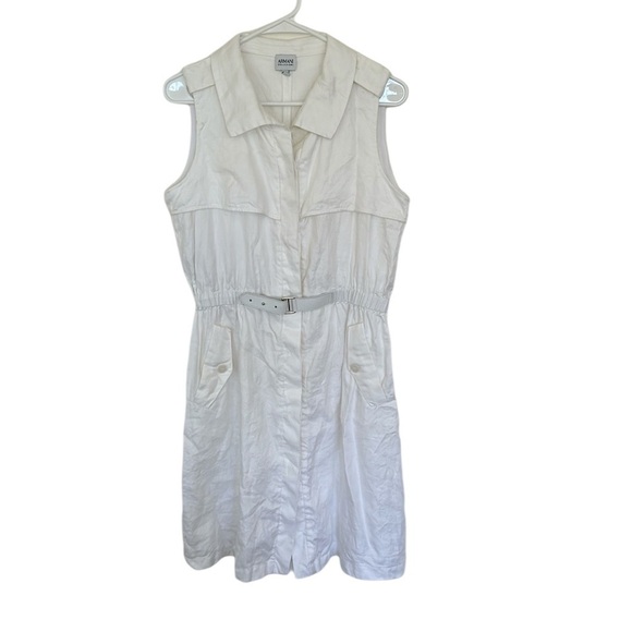 Armani Collezioni White Linen Sleeveless Dress – Size 8 - Picture 3 of 13